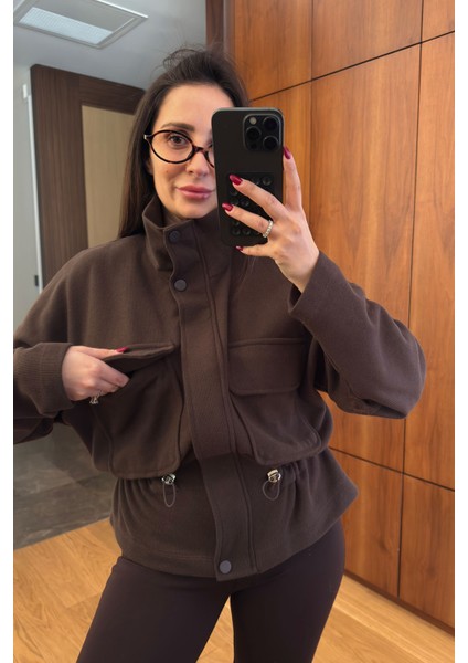 Cepli Belden Bağlamalı Fitilli Ceket- Kahverengi modelleri