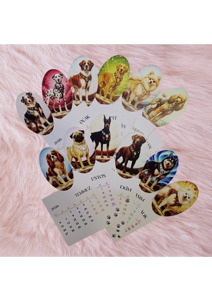 2026 Köpek Takvimi Ahşap Ayaklı Köpek Temalı Özel Tasarım Takvim fiyatları