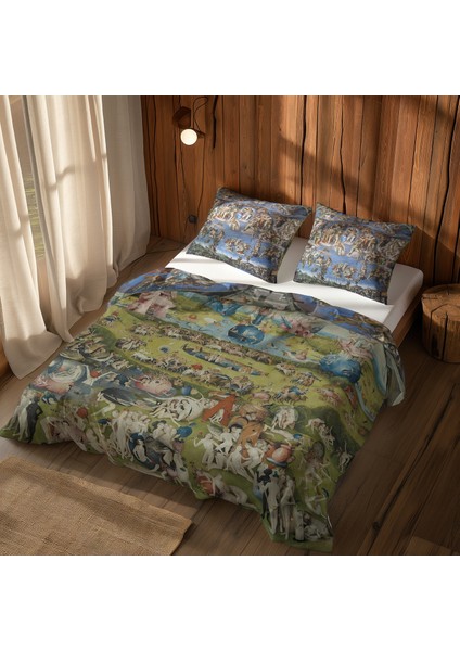 Dünyevi Zevkler Bahçesi & Son Yargı Çift Taraflı Nevresim Takımı 200 cm x 220 cm