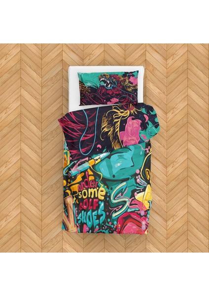 Fear And Loathing & Surreal Dragon Çift Taraflı Nevresim Takımı 160 cm x 220 cm