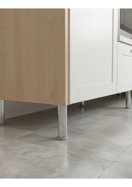 Ludıa Metal Ayarlanabilir 2 Adet Mobilya Ayağı Metal Tablalı 20CM