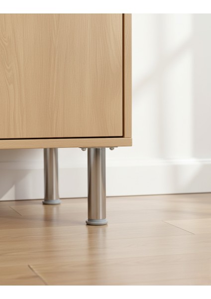 Ludıa Metal Ayarlanabilir 2 Adet Mobilya Ayağı Metal Tablalı 20CM