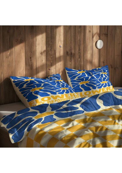 Glow Mode / Echo Bloom Çift Taraflı Nevresim Takımı 200 cm x 220 cm