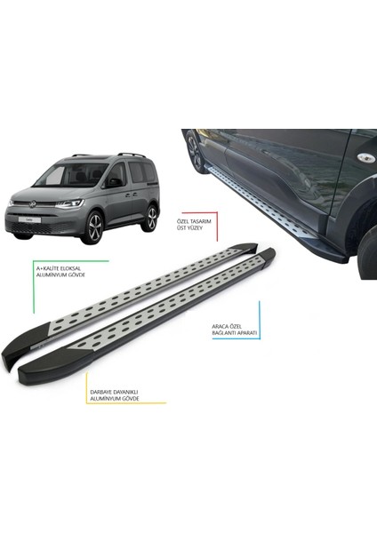 Volkswagen Caddy Noktalı Yan Basamak 2020 2021 2022 2023 2024 2025 2026