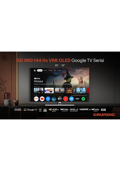 Grundıg 65 Go 990A 65 Inç 165 Ekran Uydu Alıcılı Google Tv Smart 4K Ultra Hd 144 Hz OLED Tv