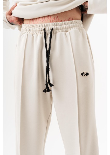 Erkek Modal Baggy Eşofman Altı Ekru