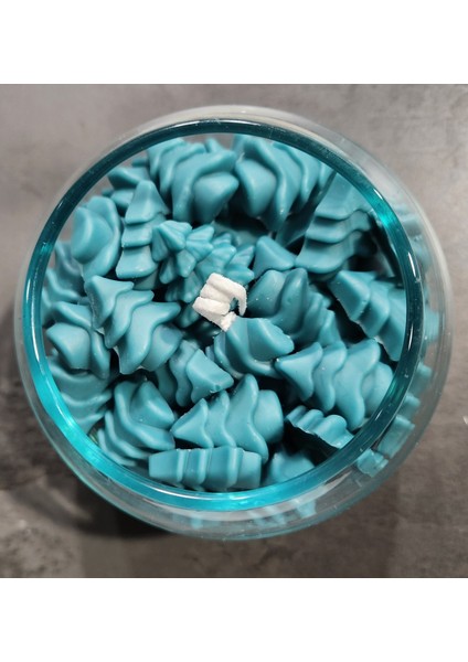 Cam Fanus Içinde Çam Ağaçları Mum modelleri