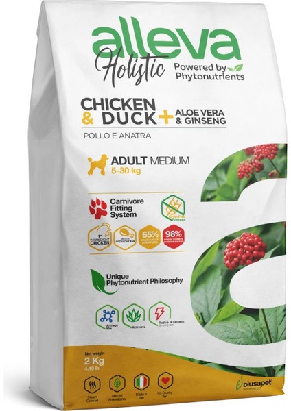 Holistik Tavuklu & Ördekli Tahılsız Orta Irk Yetişkin Köpek Maması 2 Kg