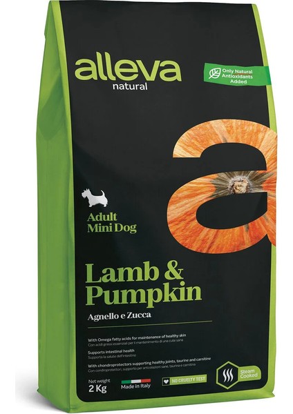 Natural Kuzulu & Balkabağı Düşük Tahıllı Küçük Irk Yetişkin Köpek Maması 2 Kg