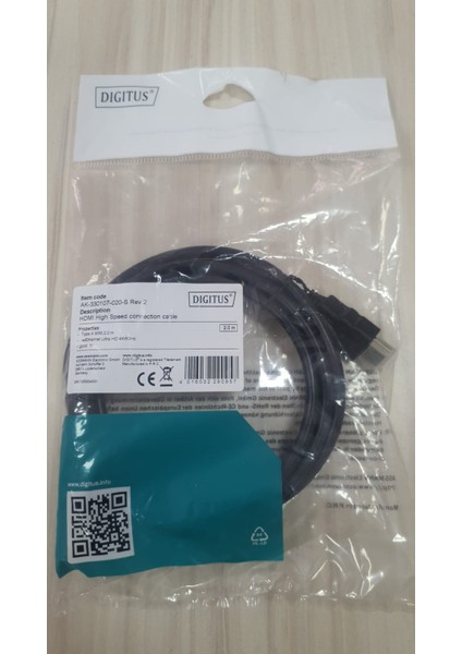 Dijitus HDMI Kablo 2m High Speed