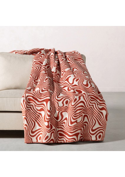 Elısa Battaniye Turuncu Ekru 200X220