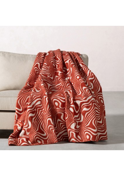 Elısa Battaniye Turuncu Ekru 200X220 fiyatları