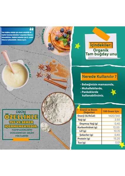 Organik Tam Buğday Unu (250 Gram) indirimleri