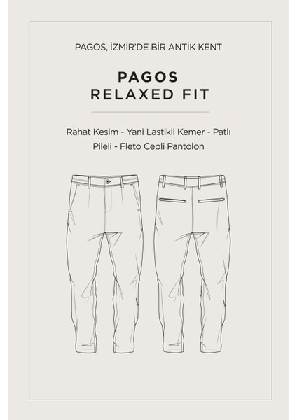 Erkek Bej Pamuklu Klasik Bel Relaxed Fit Pantolon A41Y3037