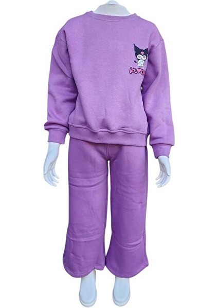 Kız Çocuk Kuromi Baskılı Kalın Eşofman Takım modelleri