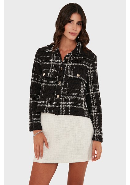 Via Dante Pamuklu Regular Fit Düğmeli Gömlek Yaka Ceket Bayan Ceket 2687551191