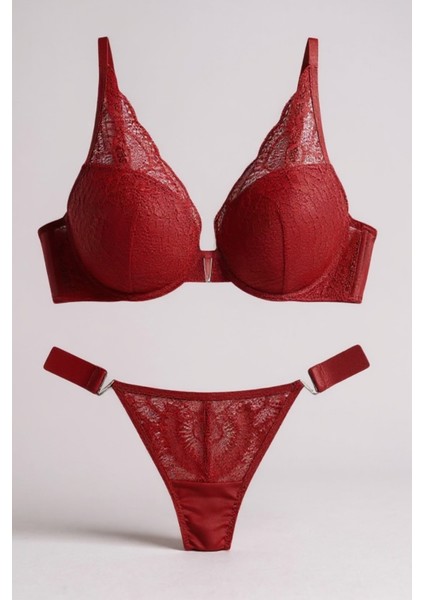 Dantel Detaylı Balenli Destekli Sütyen Takımı – Metal Aksesuarlı, Esnek Elastan Kumaş fırsatları