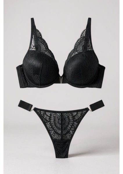 Dantel Detaylı Balenli Destekli Sütyen Takımı – Metal Aksesuarlı, Esnek Elastan Kumaş modelleri