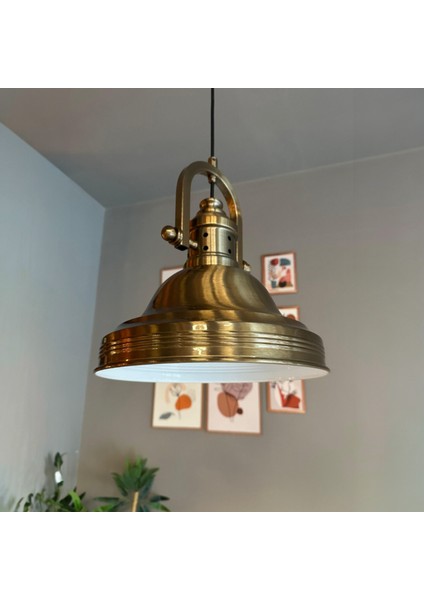 Ulmete Delikli Eskitme Başlık Tekli Sarkıt Avize Salon Ofis Otel Restoran Avizeleri Vintage Tasarım