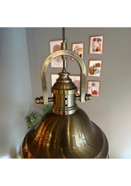 Ulmete Delikli Eskitme Başlık Tekli Sarkıt Avize Salon Ofis Otel Restoran Avizeleri Vintage Tasarım