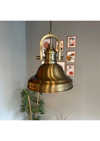 Ulmete Delikli Eskitme Başlık Tekli Sarkıt Avize Salon Ofis Otel Restoran Avizeleri Vintage Tasarım