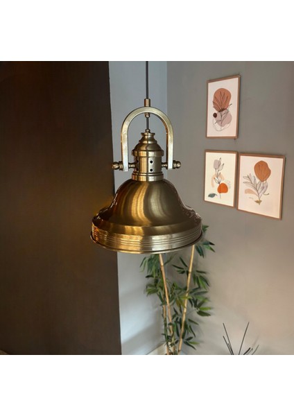 Ulmete Delikli Eskitme Başlık Tekli Sarkıt Avize Salon Ofis Otel Restoran Avizeleri Vintage Tasarım