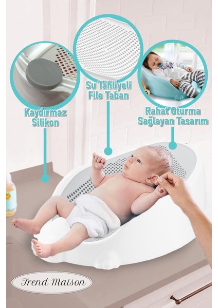 Soft Bebek Küveti -Silikon Fileli Bebek Yıkama Banyo Küveti, Bebek Banyo Oturağı fiyatları