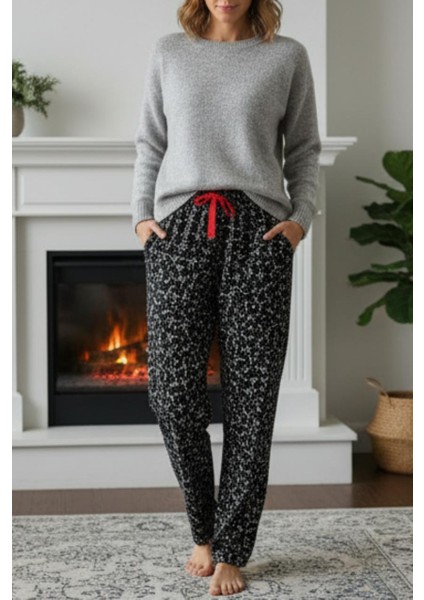 Uzun Tek Alt Pijama - Ev Giyimi Günlük Rahat Pijama Altı