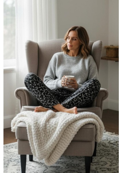 Uzun Tek Alt Pijama - Ev Giyimi Günlük Rahat Pijama Altı fiyatları