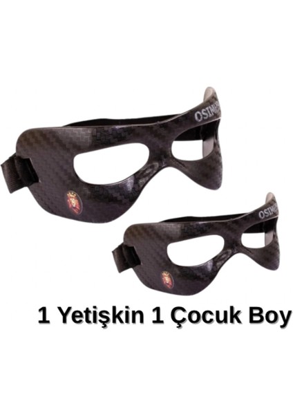 2 Adet Karbon Desenli Fanatik Futbolcu Maskesi, Çocuk Paketi Göz Osimhen Maskesi