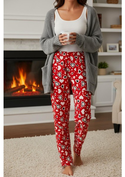 Uzun Tek Alt Pijama - Ev Giyimi Günlük Rahat Pijama Altı