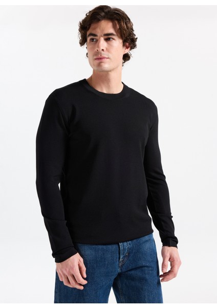 Gmg Fırenze Bisiklet Yaka Slim Fit Siyah Erkek Kazak GU25MFW04030 modelleri