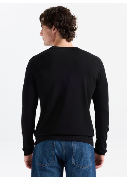 Gmg Fırenze Bisiklet Yaka Slim Fit Siyah Erkek Kazak GU25MFW04030 indirimleri