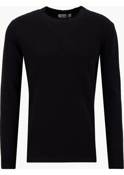 Gmg Fırenze Bisiklet Yaka Slim Fit Siyah Erkek Kazak GU25MFW04030