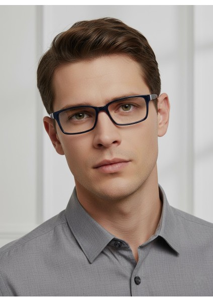 Dikdörtgen – Siyah Mat Dokulu Unisex Gözlük Çerçevesi – Optik Cam Değişimine Uygun