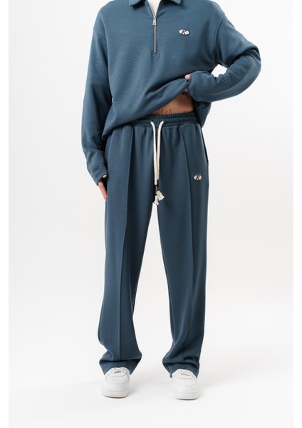 Erkek Modal Baggy Eşofman Altı Petrol