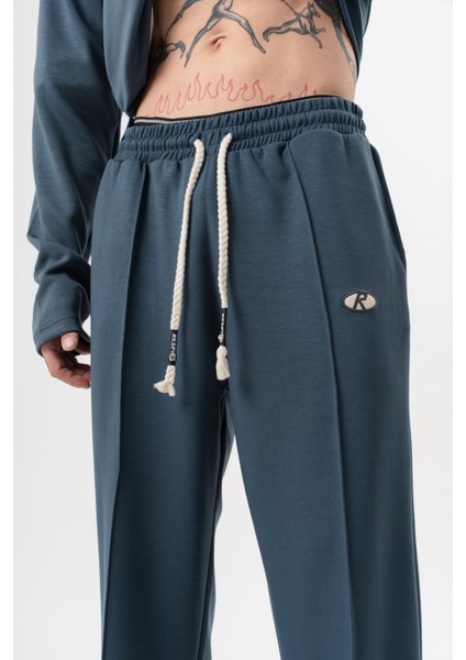 Erkek Modal Baggy Eşofman Altı Petrol