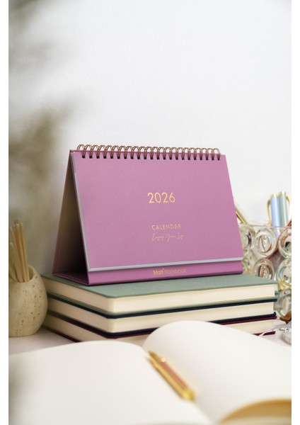 2026 Masaüstü Planlayıcı Takvim Bordo