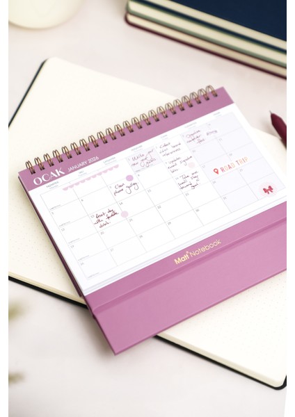 2026 Masaüstü Planlayıcı Takvim Bordo indirimleri