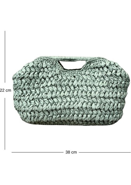 1445 El Örgüsü Burs Kapamalı Rafya Ip Clutch Çanta fiyatları