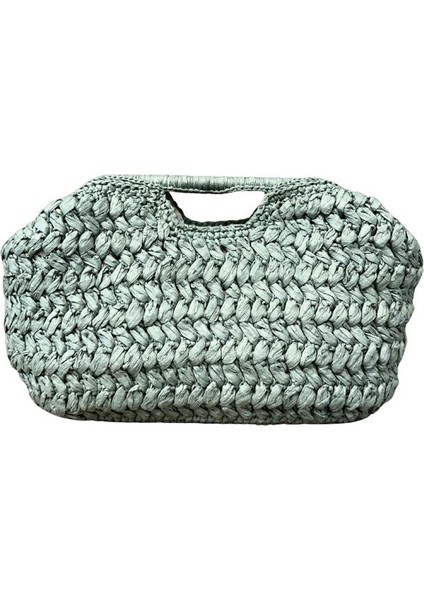 1445 El Örgüsü Burs Kapamalı Rafya Ip Clutch Çanta indirimleri