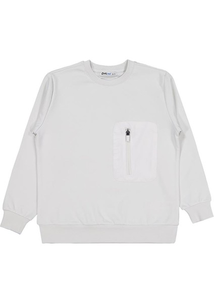 Etiketli - Micro Garnili 6-9 Yaş Sweatshirt - Gri 8-9 Yaş fiyatları