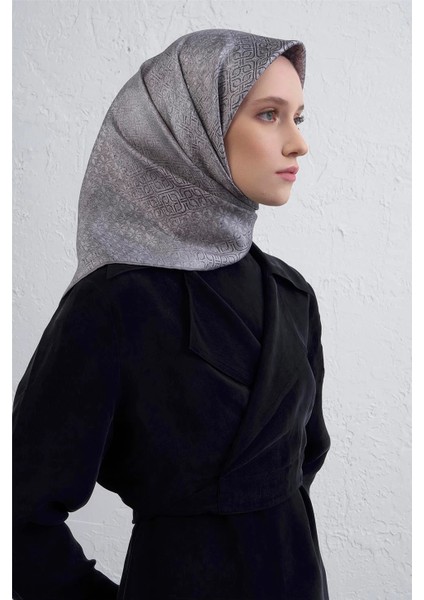 Klasik Desen Twill Ipek Eşarp -2025/2026 -94372D
