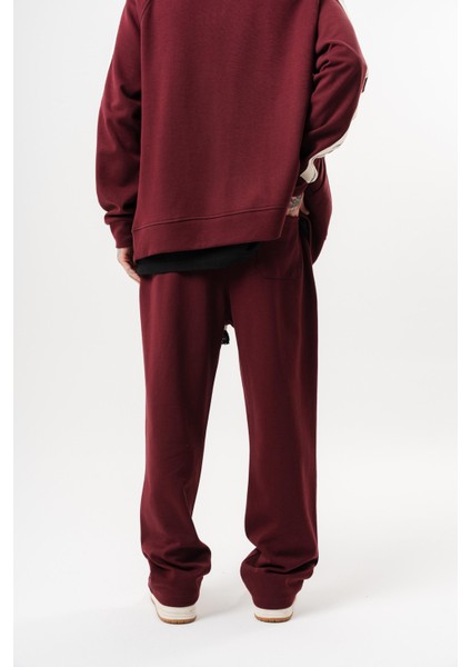 Erkek Ffb Şerit Detaylı Kışlık Doubleface Baggy Eşofman Altı Bordo fırsatları