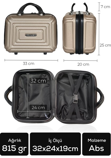 Altuğ Model Gold Renk Abs Makyaj Çantası El Valizi fırsatları