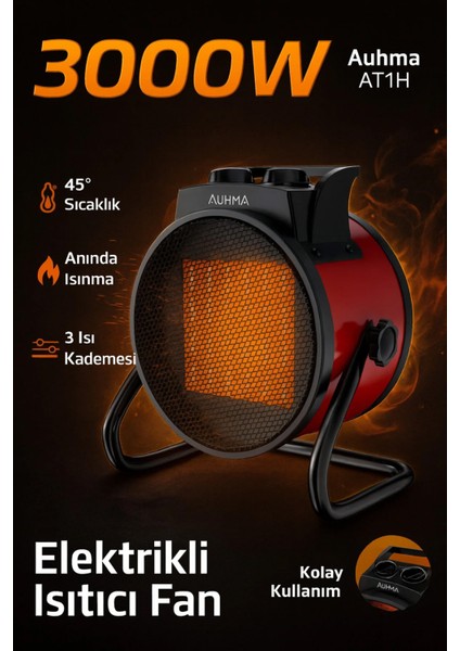 3000W Elektrikli Isıtıcı Fan - 3 Kademeli - 3 Saniyede Hızlı Isınmalı Üflemeli Fan - 45°c Isıtma modelleri