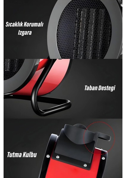 3000W Elektrikli Isıtıcı Fan - 3 Kademeli - 3 Saniyede Hızlı Isınmalı Üflemeli Fan - 45°c Isıtma indirimleri