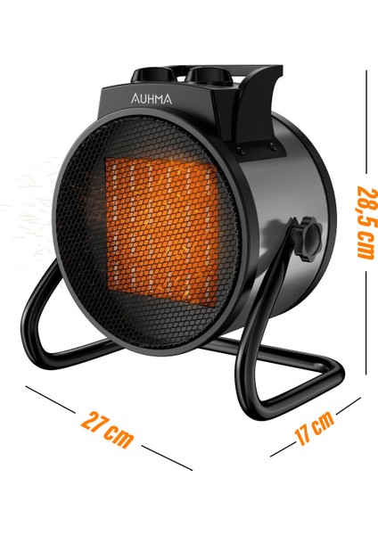 3000W Elektrikli Isıtıcı Fan - 3 Kademeli - 3 Saniyede Hızlı Isınmalı Üflemeli Fan - 45°c Isıtma