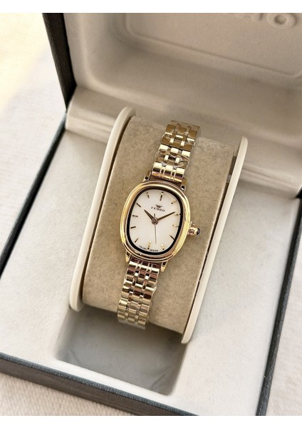 Sarı Çelik Kordon Kadın Kol Saati FM88091A-B 2 Yıl Garantili 3 Atm Su Geçirmez Hediye Paketli