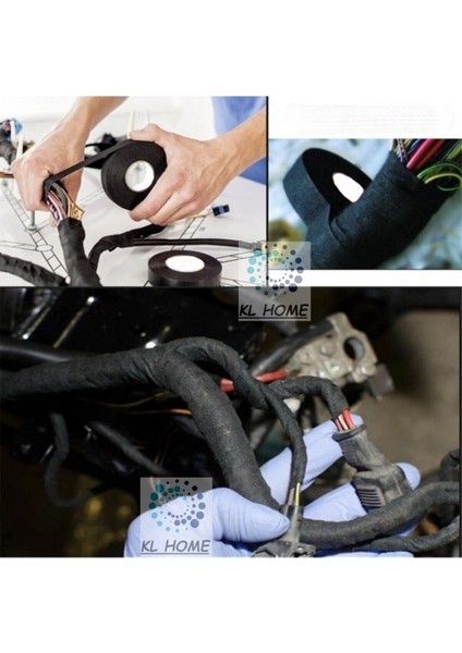 Alman Otomotiv Kullanılan Kablo Yanmaz Bez Bant 19MM x 15 mt Sıyah Alev Gecıktırıcı